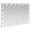 vidaXL Lustro LED do toaletki Biały 80 x 10 x 52,5 cm Szkło i stal