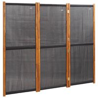 vidaXL Parawan 3-panelowy, czarny, 210 x 180 cm