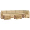 vidaXL Zestaw sof na zewnątrz 8 pcs Biały i Beżowy 59 x 59 x 37 cm