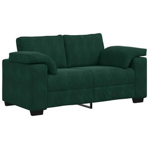 vidaXL Sofa dwuosobowa, ciemnozielona, 160x77x82 cm, aksamit