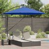 vidaXL Parasol plażowy Ze LED Lights Niebieski azur 294 x 294 x 248 cm