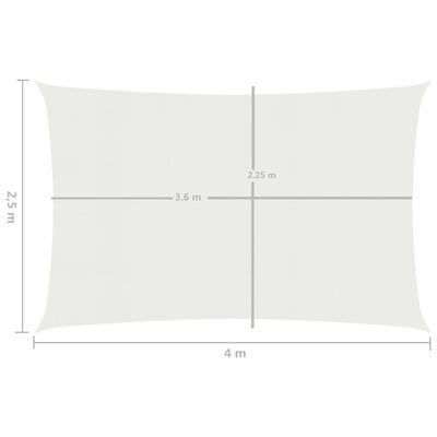 vidaXL Żagiel przeciwsłoneczny, 160 g/m², biały, 2,5x4 m, HDPE