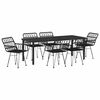 vidaXL Zestaw do jadalni w ogrodzie 7 pcs Czarny
