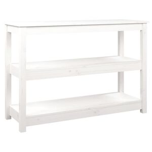 vidaXL Stolik konsolowy, biały, 110x40x74 cm, lite drewno sosnowe