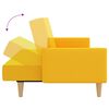 vidaXL 2-osobowa kanapa z podn&oacute;żkiem, ż&oacute;łta, tapicerowana tkaniną