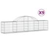vidaXL Kosze gabionowe, 9 szt, 200x30x40/60 cm, galwanizowane żelazo