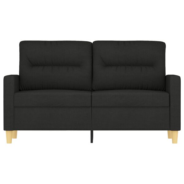 vidaXL Sofa 2-osobowa, czarna, 120 cm, tapicerowana tkaniną