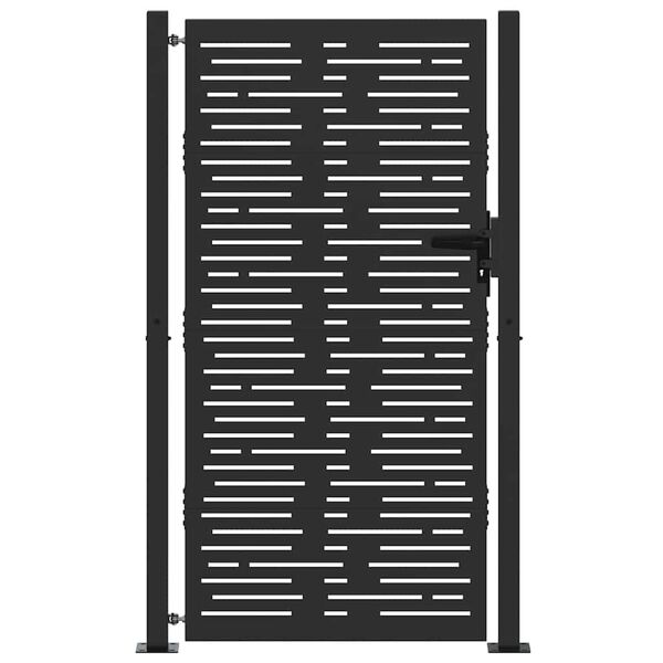 vidaXL Furtka ogrodowa, 100x175 cm, stal kortenowska, motyw prostokąty