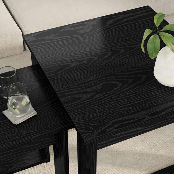 vidaXL Zestaw stolik&oacute;w kawowych 2 pcs Czarny Dąb