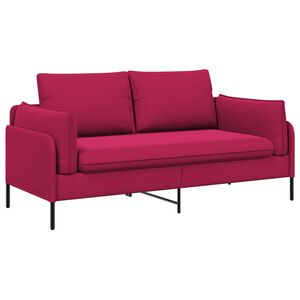 vidaXL Sofa dwuosobowa 2-osobowy Czerwone wino 188 x 81 x 89 cm Welur