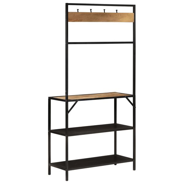 vidaXL Wieszak na płaszcze, 90x35x180 cm, lite drewno mango i żelazo