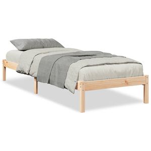 vidaXL Dłuższe ł&oacute;żko bez materaca, 90x220 cm, lite drewno sosnowe
