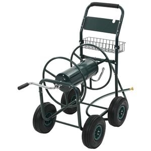 vidaXL W&oacute;zek na wąż ogrodowy ze złączką 1/2", 75 m, stal
