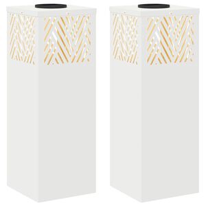 vidaXL Słoneczna LED lampa na ścieżkę 2 szt. Ciepła biel