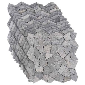 vidaXL Płytki Mozaikowe jasnoszary 30 x 30 cm Marmur