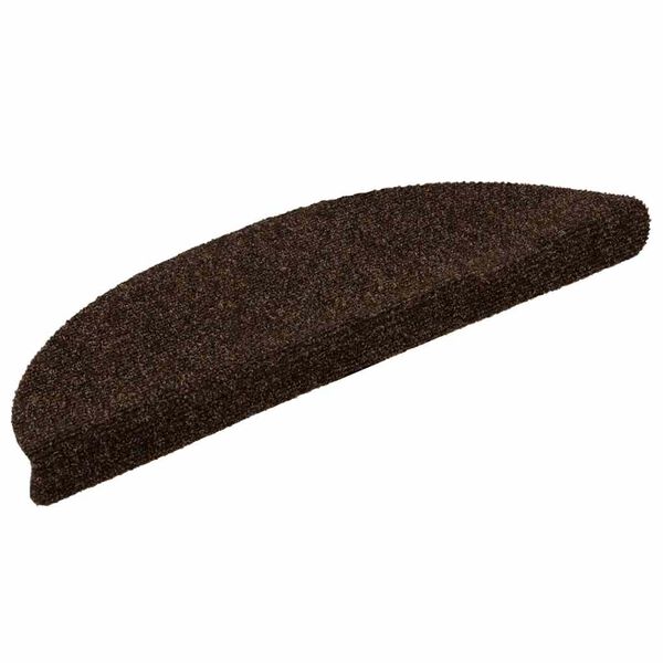 vidaXL Maty na schody samoprzylepne 30 szt. 56x17x3 cm Brązowe p&oacute;łokrągłe