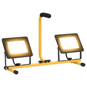 vidaXL Reflektor LED z uchwytem, 2x50 W, ciepłe białe światło