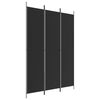 vidaXL Parawan 3-panelowy, czarny, 150x220 cm, tkanina
