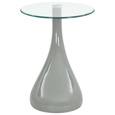 vidaXL 2 szare stoliki z okrągłym, szklanym blatem, wysoki połysk