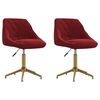 vidaXL Obrotowe krzesła stołowe, 2 szt., winna czerwień, aksamitne