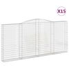 vidaXL Kosze gabionowe, 15 szt, 400x30x180/200cm, galwanizowane żelazo