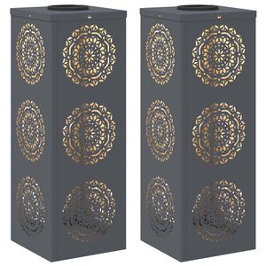 vidaXL Słoneczna LED lampa na ścieżkę 2 pcs Antracyt