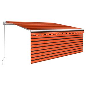vidaXL Ręcznine zwijana markiza z zasłoną i LED, 3,5x2,5 m