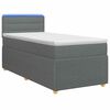 vidaXL Ł&oacute;żko Box Spring z materacem i LED ciemnoszary 90 x 190 cm