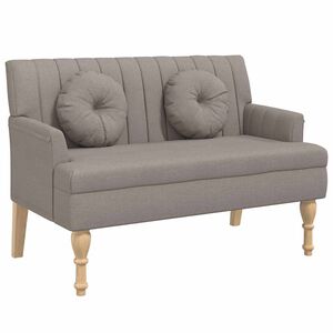 vidaXL Ławka z poduszkami, kolor taupe, 113x64,5x75,5 cm, tkanina