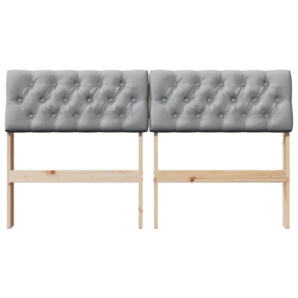 vidaXL Tapicerowane wezgłowie Jasnoszary 140 cm Lite drewno sosnowe