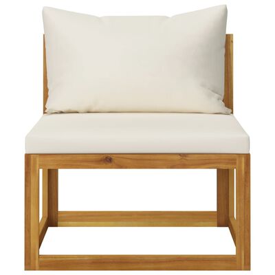 vidaXL 4-osobowa sofa ogrodowa z kremowymi poduszkami, drewno akacjowe