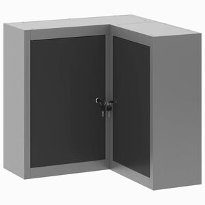 vidaXL Szafka na narzędzia z p&oacute;łką Czarny i szary 55 x 55 x 55 cm Stal