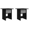 vidaXL Stolik nocny z szufladą 2 pcs Czarny Dąb 41 x 40 x 45 cm
