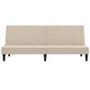 vidaXL 2-osobowa kanapa rozkładana z podn&oacute;żkiem, kremowa, mikrofibra