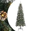 vidaXL Sztuczna choinka z podstawą Zielony 240 cm PVC, plastik i stal