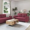 vidaXL Sofa 3 pcs Czerwony Wiatr 221 x 80 x 80 cm Tkanina lniana