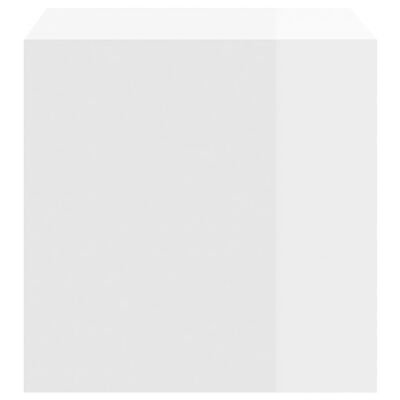 vidaXL Półki ścienne, 4 szt., wysoki połysk, białe, 37x37x37 cm