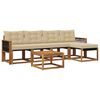vidaXL Zestaw sof na zewnątrz z poduszką 6 pcs Naturalny i Beżowy