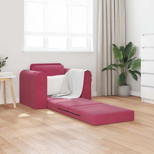 vidaXL Sofa Bed Czerwone wino 98 x 71 x 83 cm Aksamit