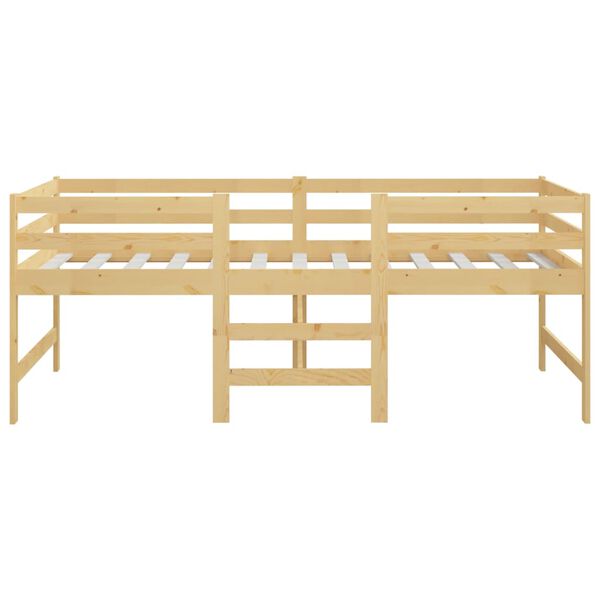 vidaXL Ł&oacute;żko średniej wysokości, lite drewno sosnowe, 90x200 cm