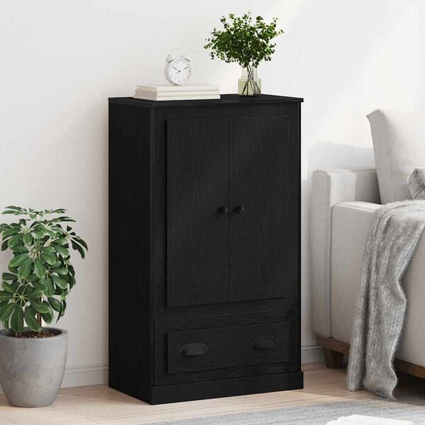 vidaXL Highboard z szufladą Czarny Dąb 60 x 35,5 x 103,5 cm