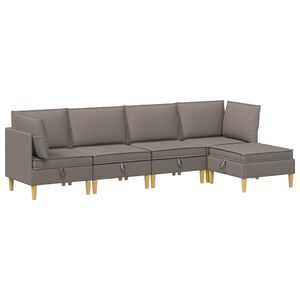 vidaXL Modularny Zestaw Sofy z Przechowalnią 5 pcs Ciemnoszary tkanina