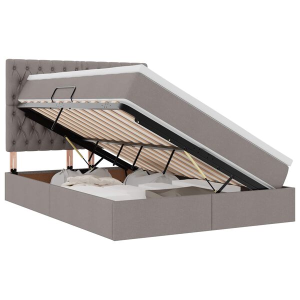 vidaXL Ł&oacute;żko z miejscem na przechowywanie i materacem 140 x 190 cm