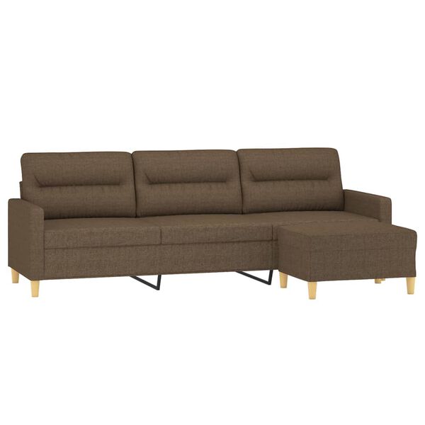 vidaXL 3-osobowa sofa z podn&oacute;żkiem, brązowa, 210 cm, tkaniną