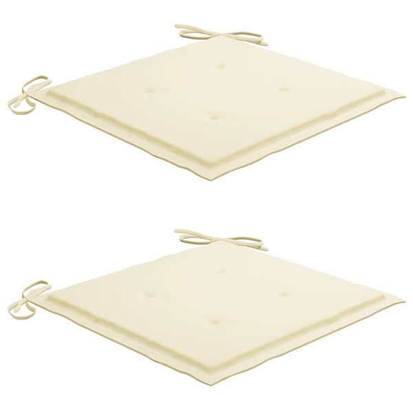 vidaXL Składane krzesła ogrodowe, 2 szt., poduszki, drewno akacjowe