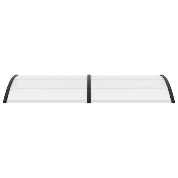 vidaXL Daszek nad drzwi, czarno-przezroczysty, 240 x 75 cm, PC