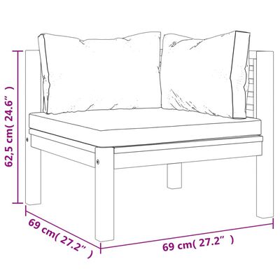 vidaXL 2-osobowa sofa ogrodowa, kremowe poduszki, drewno akacjowe