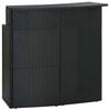 vidaXL Ogrodowy stolik barowy, czarny, 120x55x110 cm, polirattan