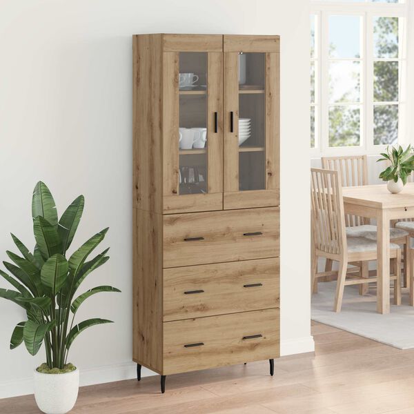 vidaXL Highboard 2 pcs Dąb rzemieślniczy Materiał drewnopochodny