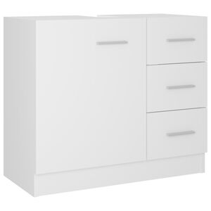vidaXL Szafka pod umywalkę, biała 63x30x54 cm, materiał drewnopochodny
